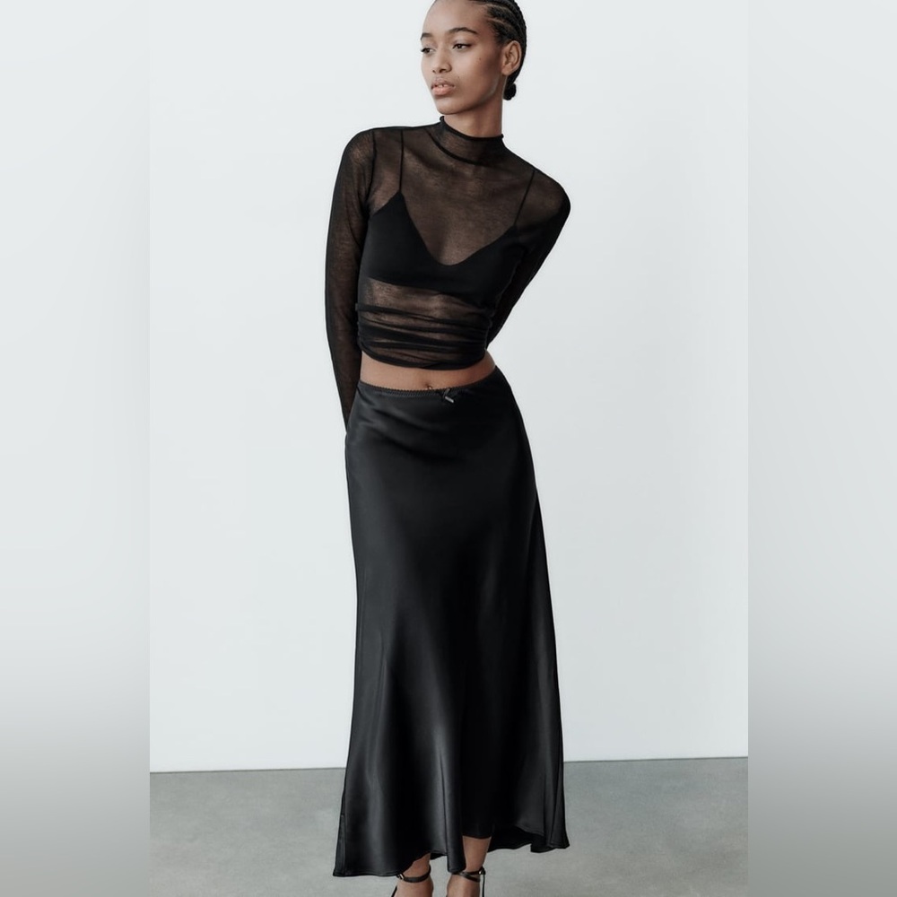 Satin Effect Slip Skirt